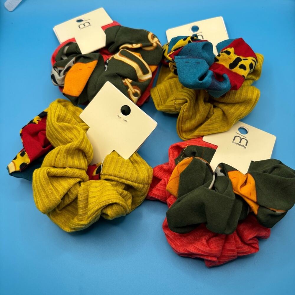 Colorful‎ 8pc Scrunchie Set - Picture 2 of 4